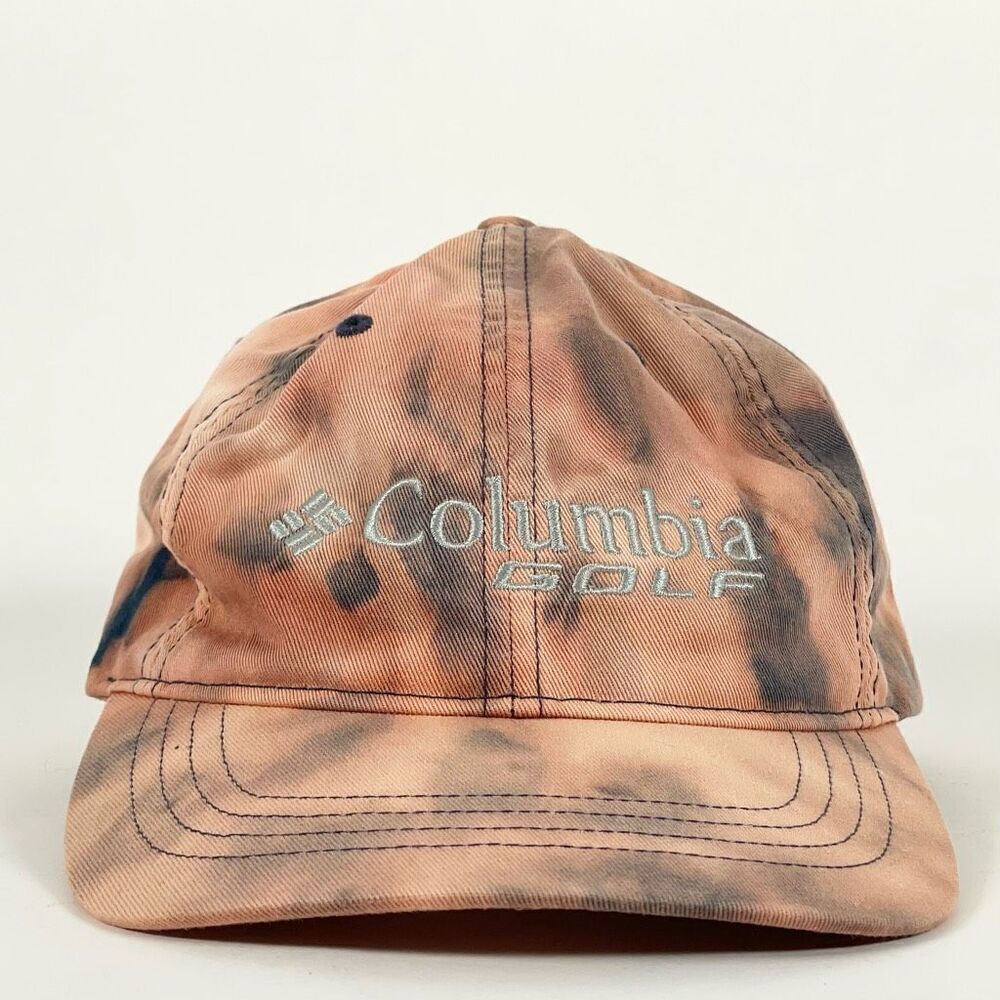 Columbia GOLF Strapback Hat Orange Marble Dye ROC Logo‎ Ball Cap